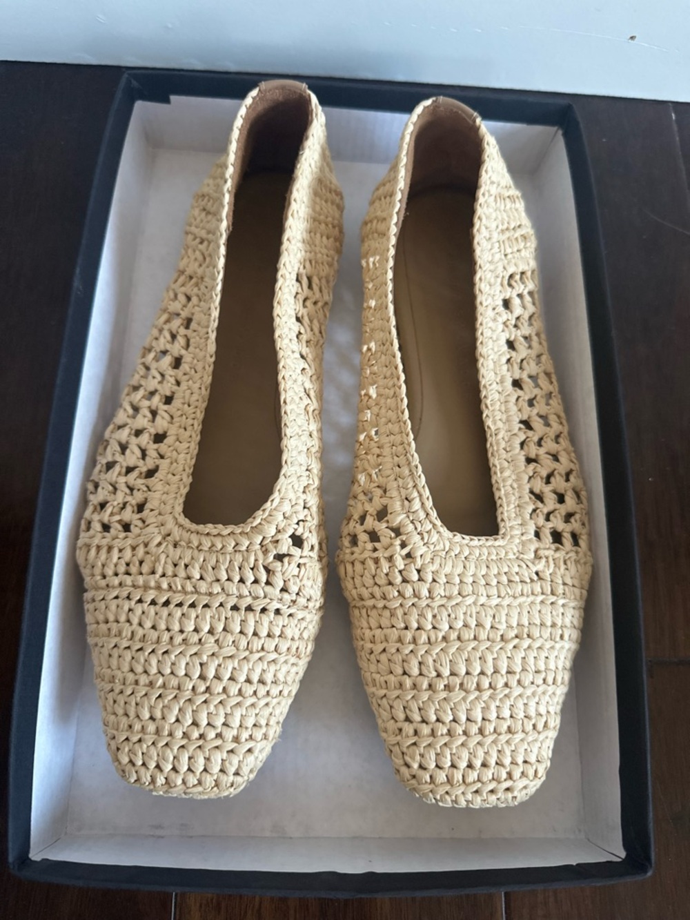 Freda Salvador Raffia Ballet Flats in Natural Beige - Women's Casual Shoes